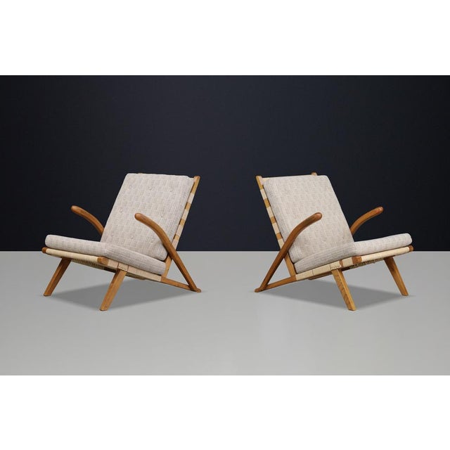 Sculptural Oak Lounge Chairs, Europe, 1960s, Set of 2 For Sale - Image 11 of 14