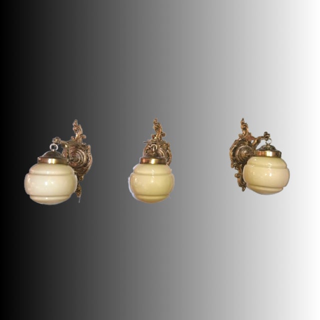 Vintage Empire Style Sconces, 1940s, Set of 3 For Sale - Image 6 of 7