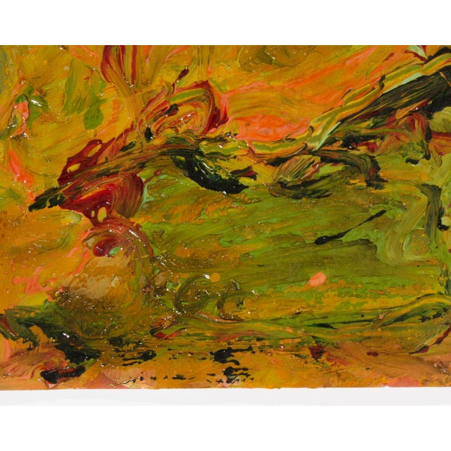 Orange 1980s “Ga” Abstract Acrylic Landscape Diptych by Harry Hilson For Sale - Image 8 of 10