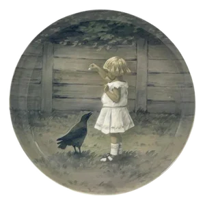 Porcelain Wall Plate attributed to Bing & Grøndahl, Denmark, 1902-1914