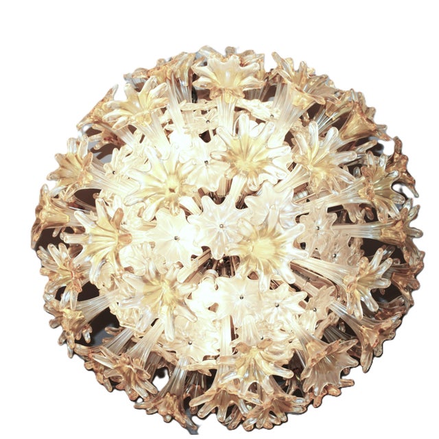 1970s Esprit Chandelier in Clear and Amber Murano Glass by Toni Zuccheri for Venini, 1970s For Sale - Image 5 of 10