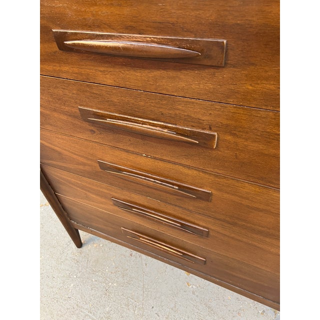 Broyhill "Emphasis" Mid-Century Walnut Highboy Dresser For Sale - Image 15 of 17