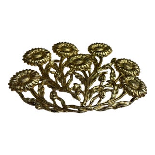 Vintage Dionne Gold Floral Metal Wall Art Set For Sale