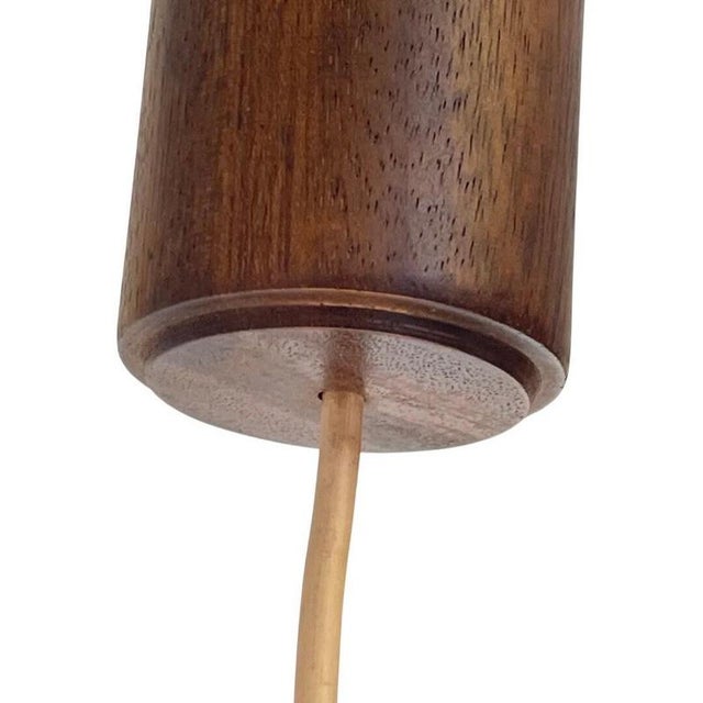 Scandinavian Teak Cylinder Pendant Light, 1960s For Sale - Image 9 of 11