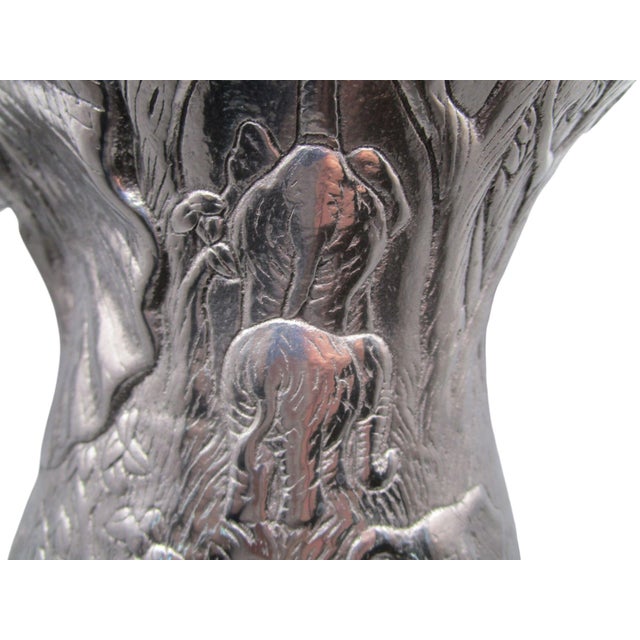 Arthur Court Vintage Arthur Court 1980 Cast Aluminum Elephant Embossed Pitcher Jungle Safari Design For Sale - Image 4 of 11