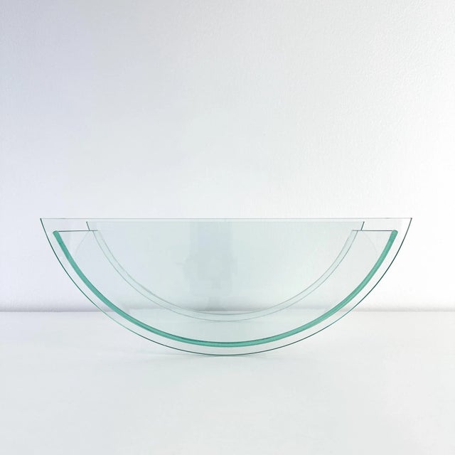 1980s Postmodern Counterweight Glass Vase or Fruit Bowl For Sale - Image 5 of 12