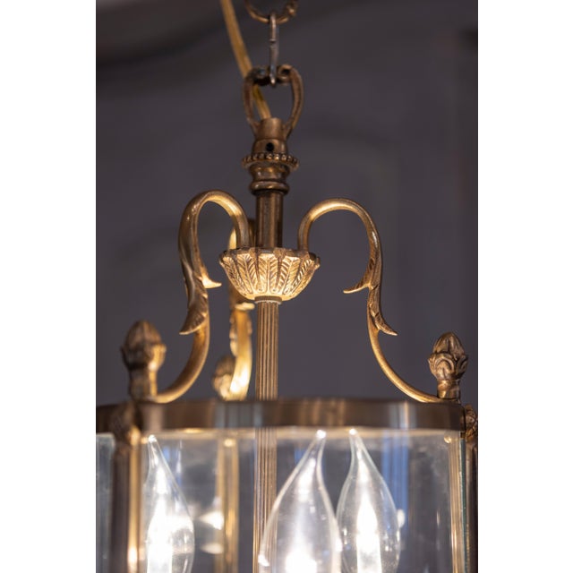 20th Century French Brass and Glass Lantern For Sale - Image 4 of 12