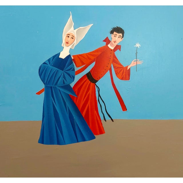 Veniero Canevari -Young Priest Flirting With a Nun-Oil Painting C