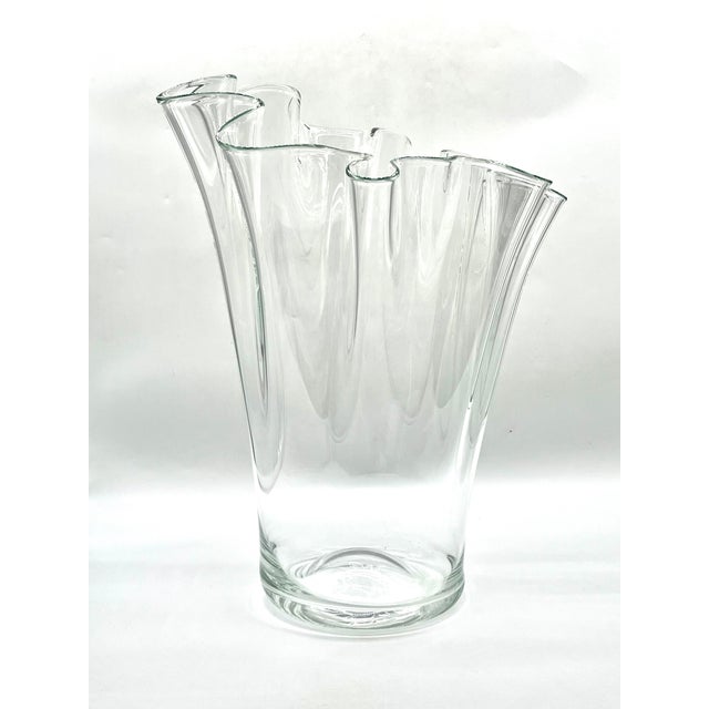 Monumental Scandinavian Clear Glass Floor Vase attributed to Holmegaard, 1970s For Sale - Image 6 of 18