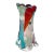 Vintage Murano Abstract Multi-Color Red Teal Tree Trunk Italian Art Glass Flower Vase With Original Label For Sale