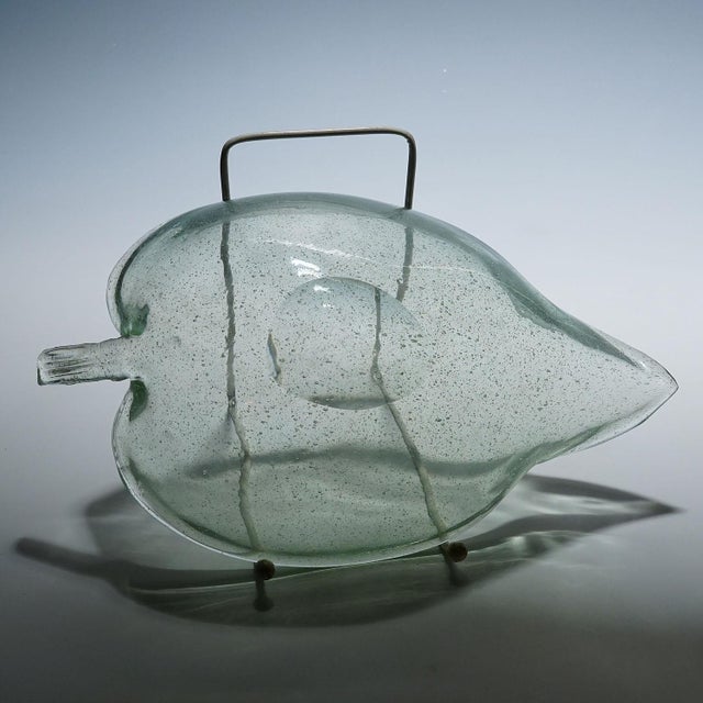 Tan Rare Art Glass Bowl by Tyra Lundgren for Venini, Murano 1937 For Sale - Image 8 of 9