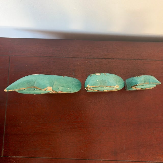 1980s 1980s Hand-Painted Wooden Cat Folk Art Figures – Set of 3 For Sale - Image 5 of 9