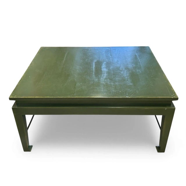 Green Bausman Company Green Coffee Table Bench Made For Sale - Image 8 of 14