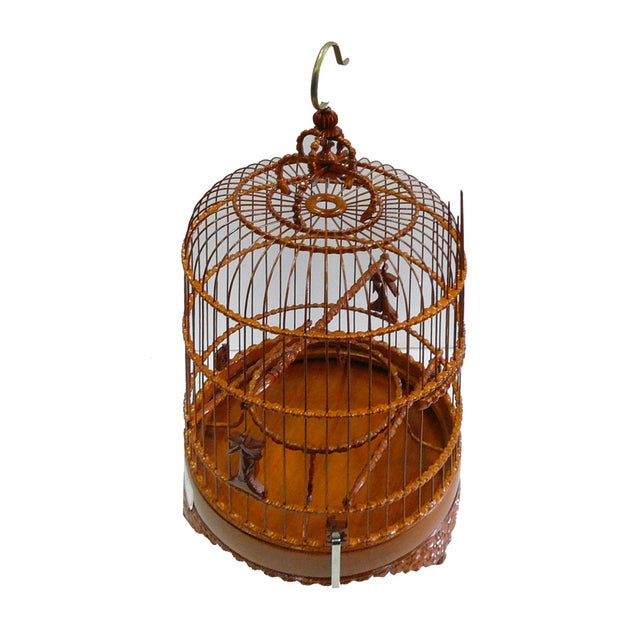 Chinese Wood Round Decorative Birdcage Chairish