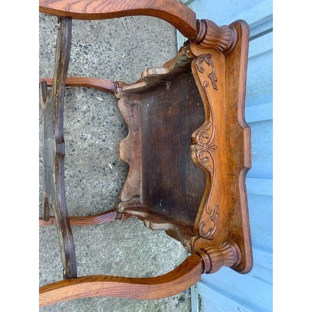 Antique Victorian Style Carved Quartersawn Oak Parlor Table/ Center Table For Sale - Image 10 of 10