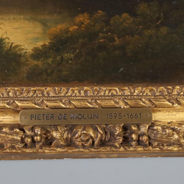 Dutch School, Landscape Painting with Figures, 18th Century, Oil on Canvas For Sale - Image 9 of 14