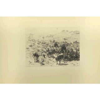 Eugène Burnand, The Descent of the Herds, Etching, Late 19th Century For Sale