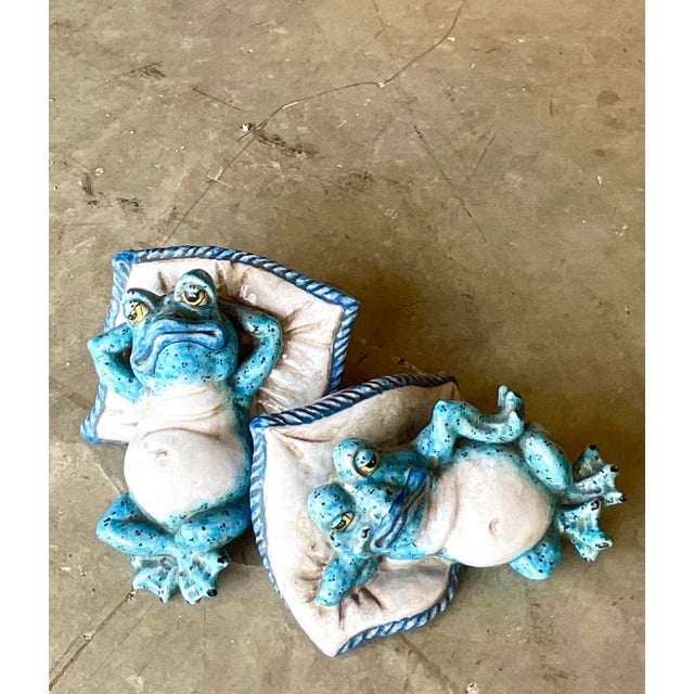 Paint Vintage Italian Ceccarelli Hand Painted Frogs - a Pair For Sale - Image 7 of 8