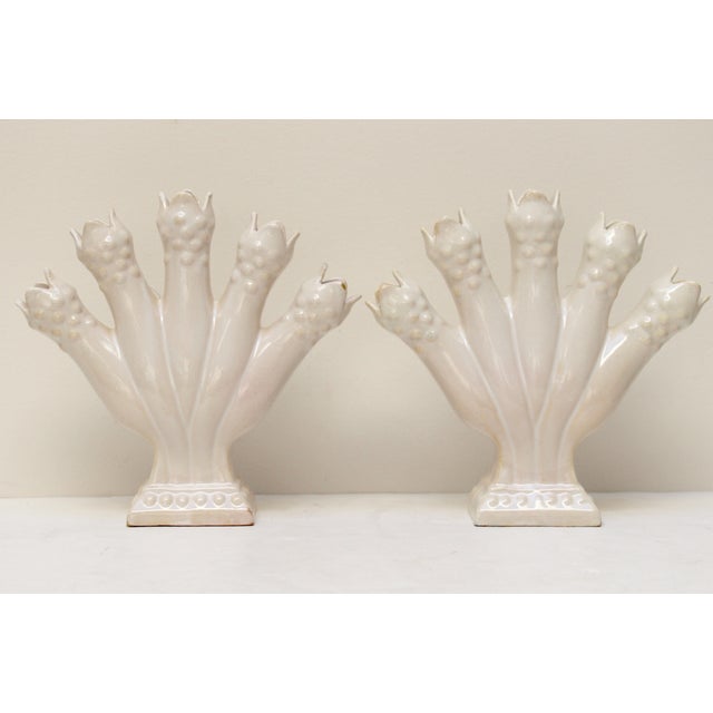 Portuguese Tulipiere Pottery Vases A Pair Chairish