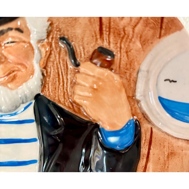 1985 Davenport Pottery "Jack Tar" 3d Relief Ceramic Plate by Douglas v. Tootle For Sale In Palm Springs - Image 6 of 8