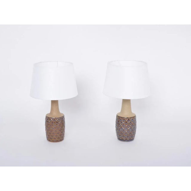 Mid-Century Modern Mid-Century Model 3001 Handmade Stoneware Table Lamps by Einar Johansen for Søholm, 1960s, Set of 2 For Sale - Image 3 of 10