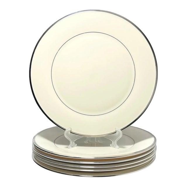 Lenox “Solitaire” Bone China Dinner Plates - Set of 6 For Sale