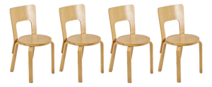 Model 66 Dining Chairs by Alvar Aalto for Artek, Finland, 1930s, Set of 4