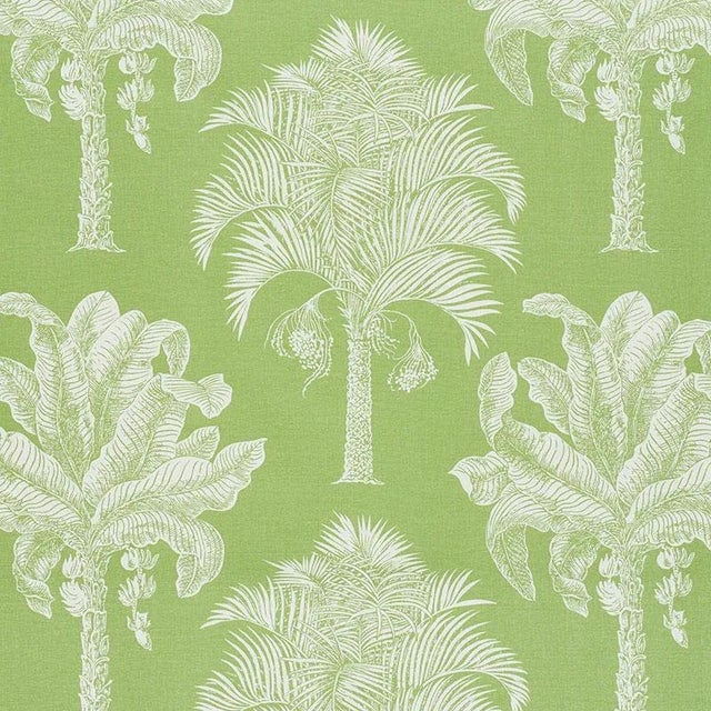 Mid-Century Modern Schumacher Grand Palms Fabric in Leaf For Sale - Image 3 of 3