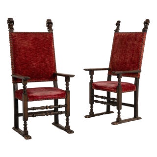 18th Century France Red Wood Armchair For Sale