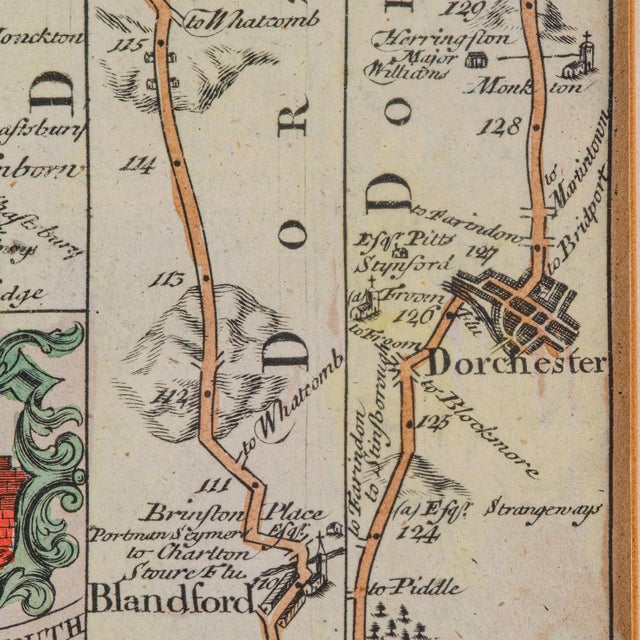 1750's Antique Coaching Road Map For Sale - Image 9 of 12