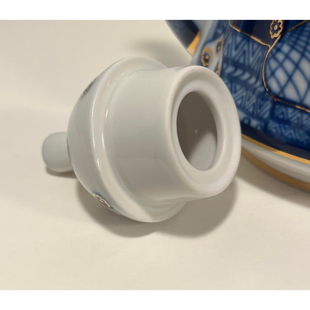 Traditional Vintage Imperial Porcelain Church Bells Tea Set 3 Pc LFZ Lomonosov Teapot, Cup, Saucer For Sale - Image 3 of 12