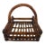 Mid 20th Century Bamboo and Wicker Handled Table Serving Basket For Sale