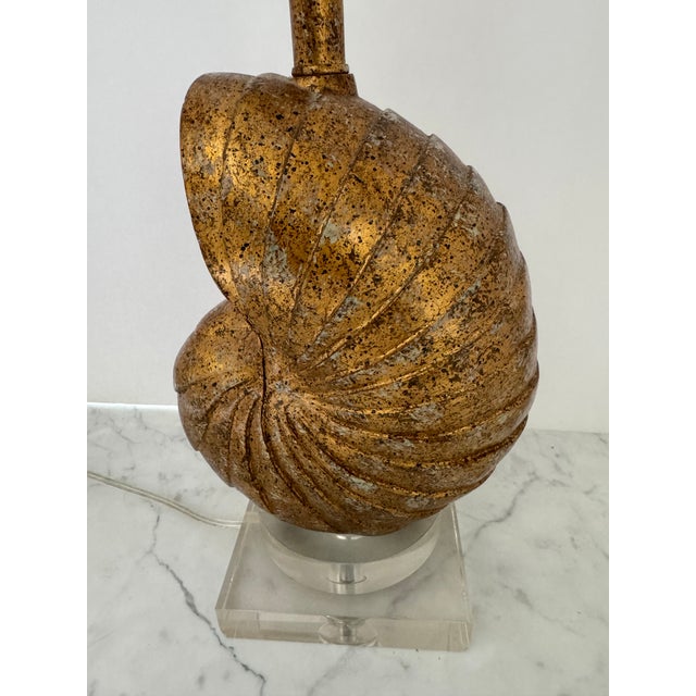 Gold Gilt Seashell Form Table Lamp For Sale - Image 8 of 10