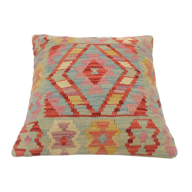 2000 - 2009 Boho Chic Turkish Cullen Hand Woven Kilim Pillow For Sale - Image 5 of 8