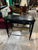 Simple Black Vintage Desk on Wheels With Turquoise and Silver Knobs For Sale - Image 4 of 6