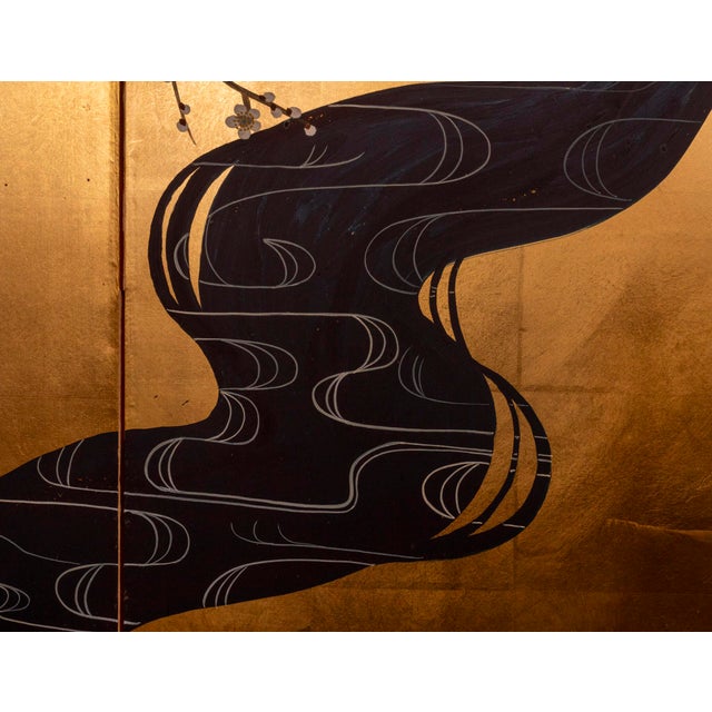 Japanese Japanese Two Panel Screen: “Autumn Day in the Year 1931 (Xinwei)” For Sale - Image 3 of 10