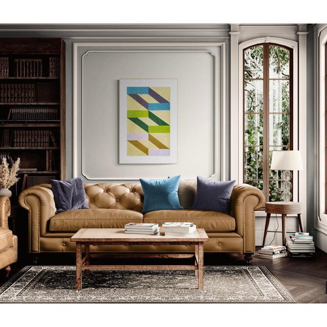 2020s Mixed Media Painting With Cool Tones For Sale - Image 5 of 5