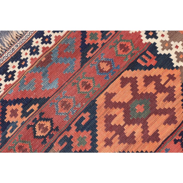 Antique Shahsevan Kilim Gallery Runner With Bold Colorful Geometric Tribal Motifs 4'3 X 14'5 For Sale - Image 13 of 13