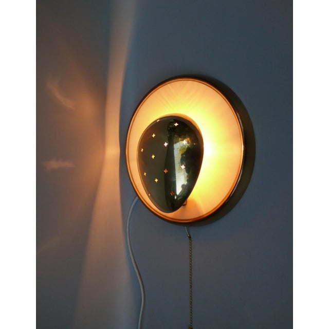 Metal Brass Wall Lamp with Star Decoration, 1960s For Sale - Image 7 of 13