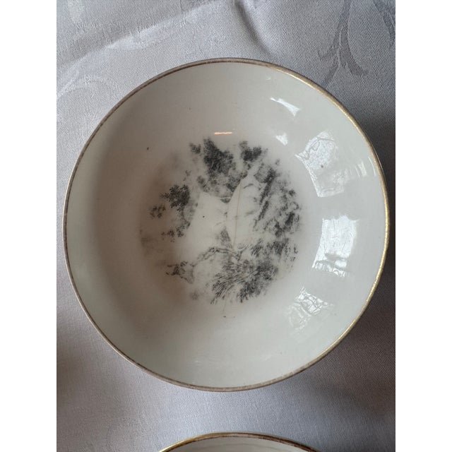 Early 19th Century 1800s Spode Bat Printing Black Monochrome Bone China Tea Service - Set 40 PCS For Sale - Image 5 of 12