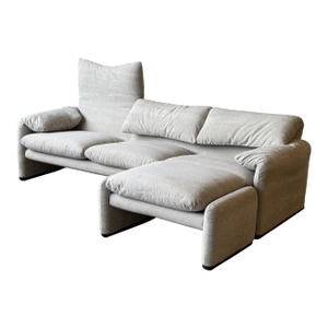 1970s Maralunga Sofa + Ottoman by Vico Magistretti for Cassina