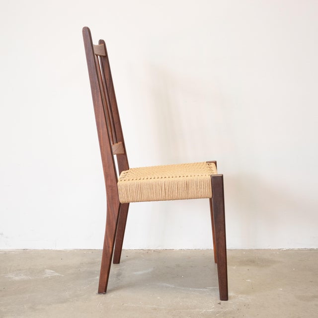 1960s Mogens Kold Set of 4 Dining Chairs Designed by Arne Hovmand Olsen With Newly Woven Danish Cord Seats For Sale - Image 5 of 12