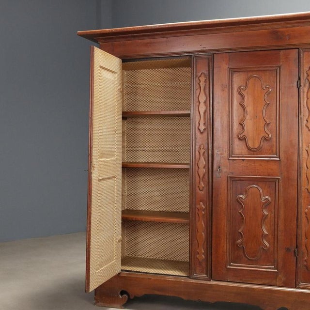 Baroque Cherry Wardrobe from Piacenza, 18th Century For Sale - Image 3 of 12