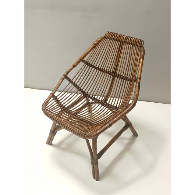 Mid-Century Modern Vintage Bamboo Chair, 1950s For Sale - Image 3 of 9