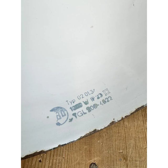 East German Black Enamel Factory Light by LBD Veb Leuchtenbau, Dresden, 1950s For Sale - Image 16 of 18