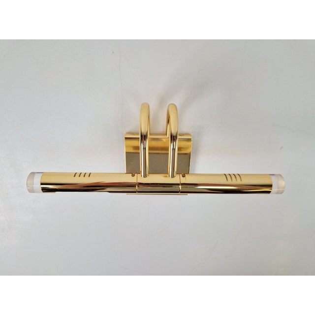 Regency Brass Acrylic Cabinet Lamp by Lumina, 1980s, Set of 3 For Sale - Image 10 of 18