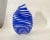 Vintage 1990s Studio Blown Glass Cobalt Blue and Clear Striped Vase For Sale - Image 11 of 11