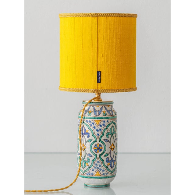 Spanish Moorish Hand-Painted Ceramic Table Lamp For Sale - Image 6 of 17