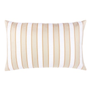 Scalamandre 22" x 14" Piano Stripe Pillow in Flax For Sale