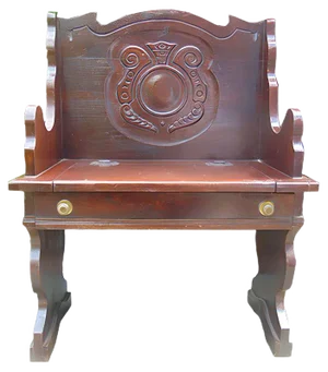 Vintage Art Deco Wooden Bench